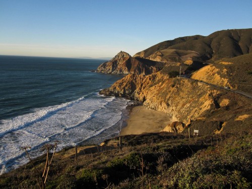 Photos of ocean views on the trail at Montara