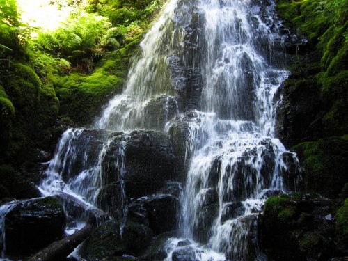Photo of a large Multnomah Falls waterfall